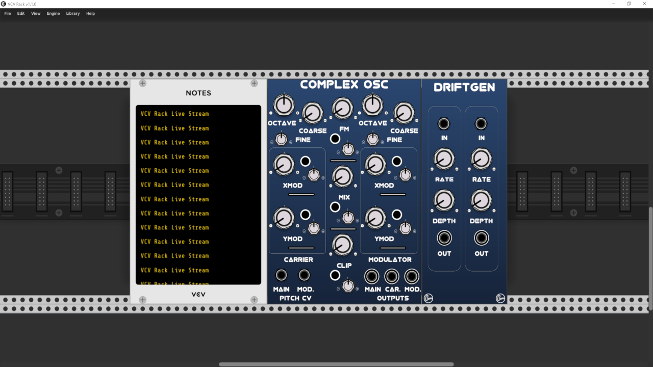 VCV Rack Live Stream - Complex OSC and Driftgen | Patchstorage