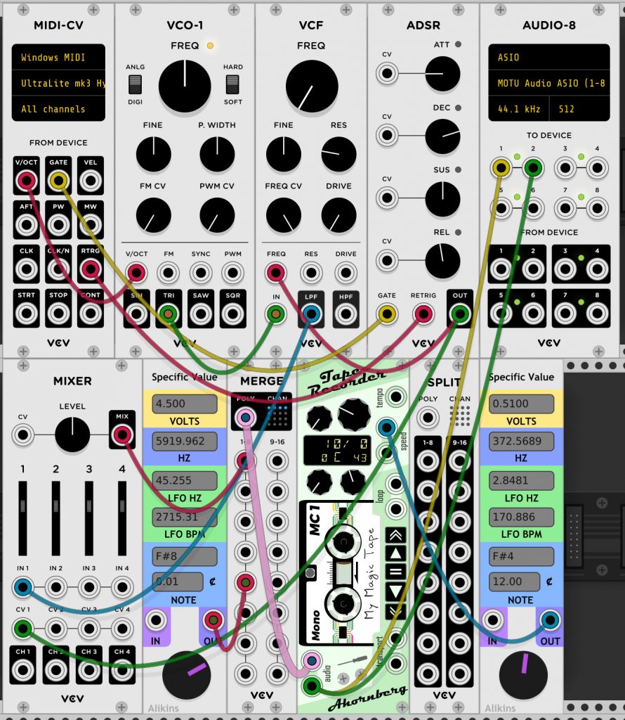 tape delay and frippertronics with Ahornberg Tape Recorder | Patchstorage