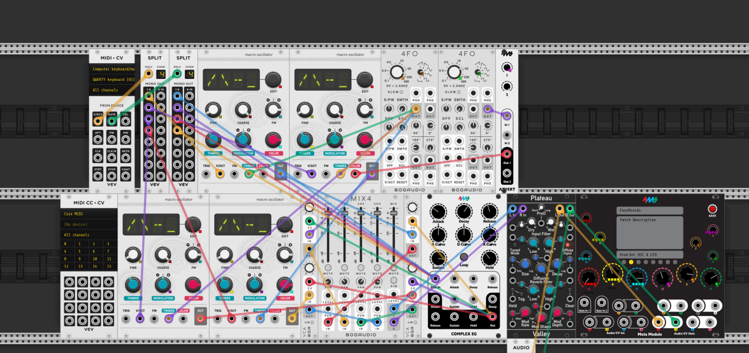 Metamodule - Four Braids + LFOs + Plateau | Patchstorage